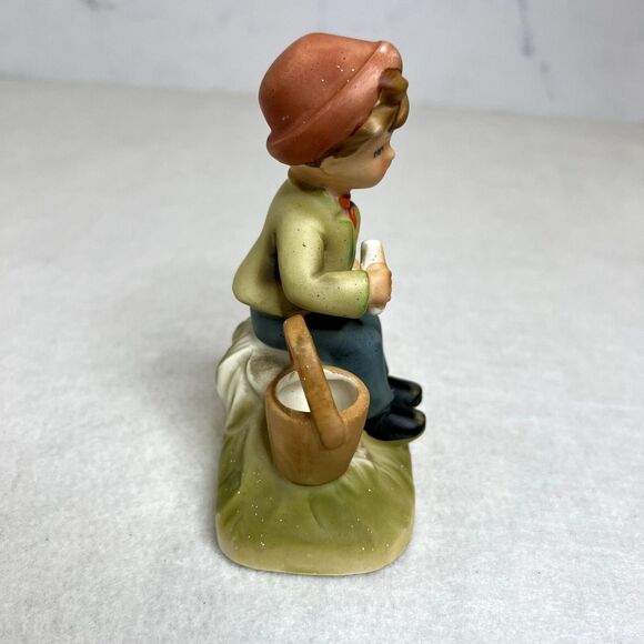Vintage Boy with Basket and Bread Figurine - Picture 2 of 6